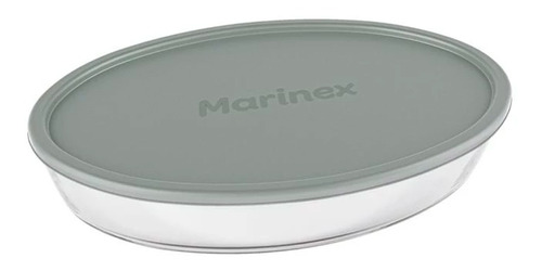 Assadeira De Vidro Média 3,2l C/ Tampa Plástica Marinex 