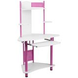 Muebles Flash Pink Corner Ordenador De Escritorio Con Hutch,