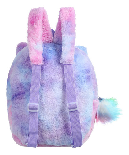 Mochila De Felpa Para Niñas Con Diseño De Gato, Coloridas Y