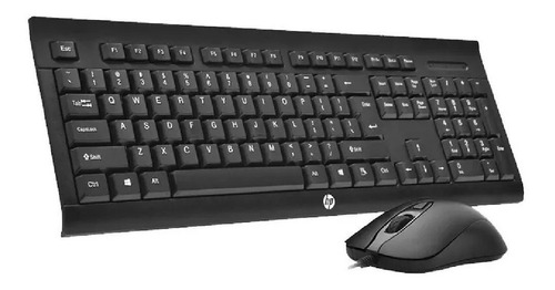 Combo Kit De Teclado Y Mouse Con Cable Usb Hp Km100 1600dpi