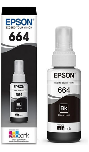 Tinta Epson T664 Negra Original  L555 L210 L355 L395 L475