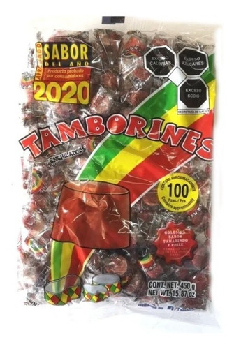 Tamborines Enchilados 100 Dulces De Tamarindo 450g