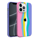 Funda Rainbow Para iPhone 13 Pro Max C/ Protector De Cámara 