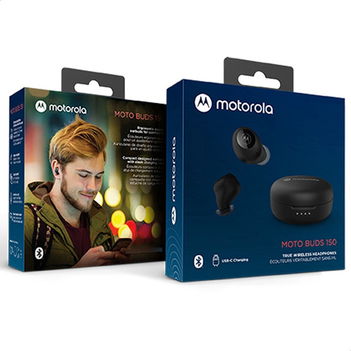 Fone Bluetooth Motorola Moto Buds 150, A Prova D'agua Preto