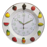 Reloj De Pared Silencioso C/frutas,fosforescente, Cocina 