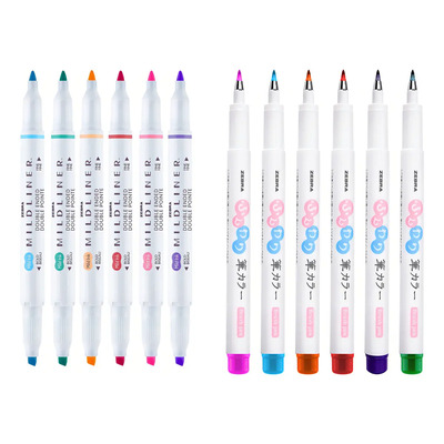 Zebra Lettering Set Marcadores Funwari + Mildliner 12 Piezas | Envío gratis