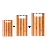Set X 3 Tabla Para Picar Cortar De Madera Bambu 3 Medidas Color Marrón