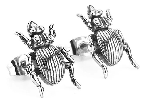 Aretes Pendientes Insecto Escarabajo Acero Inoxidable Unisex