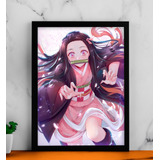 Cuadro Decorativo Nezuko-demon Slayer 34x45 Marco Con Vidrio