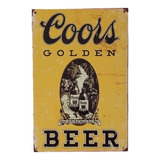 Letrero Metálico Decorativo Vintage Cerveza Coors 20 X 30 Cm
