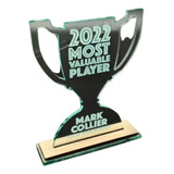 Figura Copa Trofeo Premio En Acrilico Y Madera Personalizado