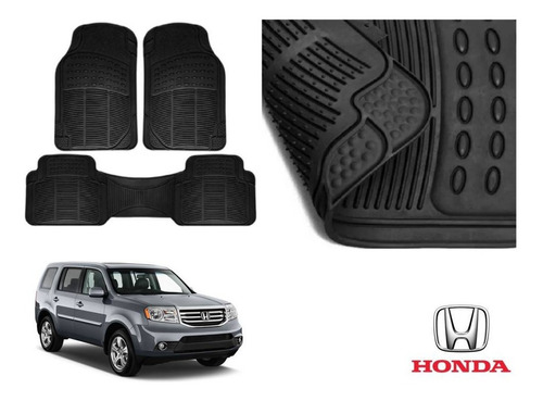 Kit Tapetes 3 Filas Honda Pilot 2012 Rubber Black Original