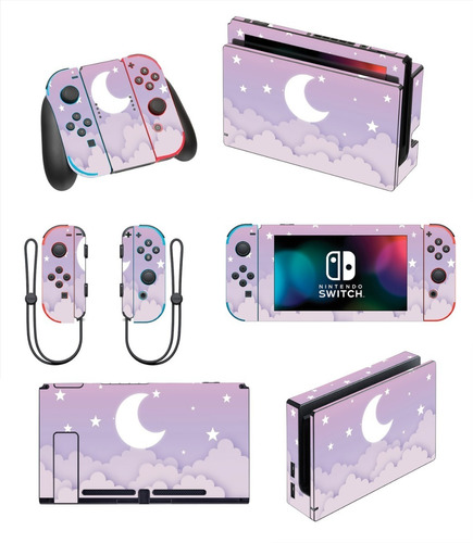 Skin Personalizado Para Switch Morado Luna (0180)