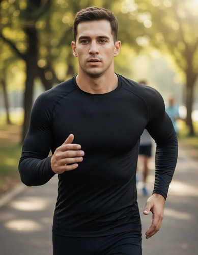 Playera Licra Deportiva Correr Compresión Manga Larga | Meses sin interés