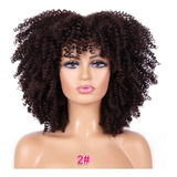  Peruca Cabelo Cacheado Afro C/ Franja Lace Orgânico Premium