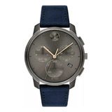 Movado Bold Thin Men's Swiss Qtz Chrono Stainless Steel And 