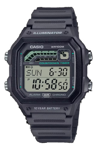 Reloj Casio Digital Ws-1600h-8a Deporte Luz Wr100m Crono