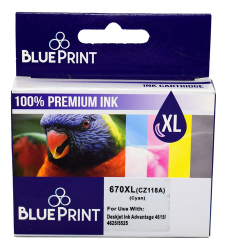 Cartucho Tinta Blueprint 670 Xl Cian P/ Impresora Epson