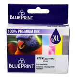 Cartucho Tinta Blueprint 670 Xl Cian P/ Impresora Epson