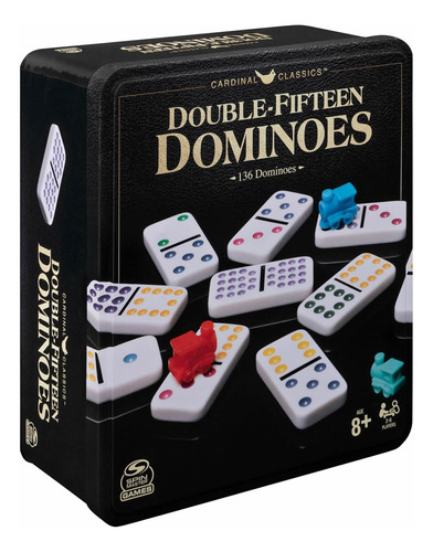 Domino Doble 15  Tren Mexicano Caja De Lata Juego De Mesa