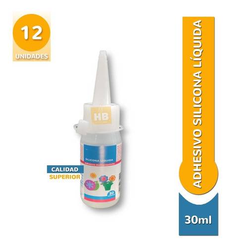 Silicona Liquida Pegamento Transparente 30 Ml Pack X12