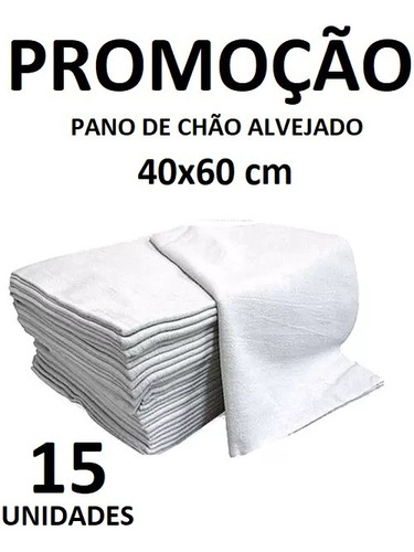 Pano De Chão P/ Limpeza Saco Duplo Super Grande 40x60 15 Uni