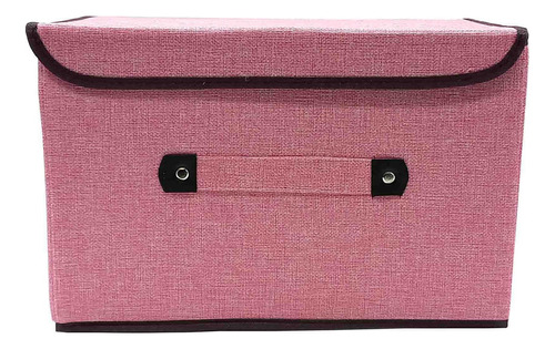 Caja Organizadora De Papeles, Mediana De Tela - 11276 Color Rosa Liso