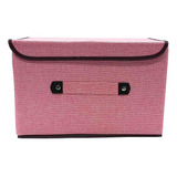 Caja Organizadora De Papeles, Mediana De Tela - 11276 Color Rosa Liso