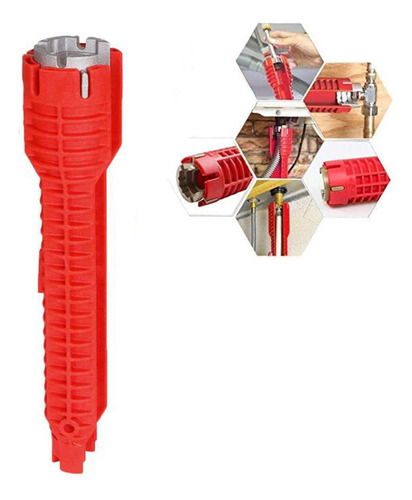 Fregadero Instalador Multiherramienta, Llave De Grifo (rojo)