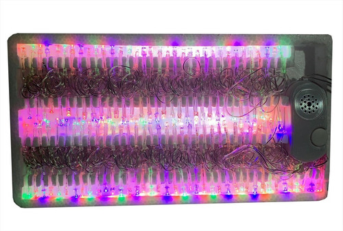Luces Musicales Arbol Navidad 140 Leds Elige Color 7.6mt Se Luces Multicolor Rgb Cable Transparente