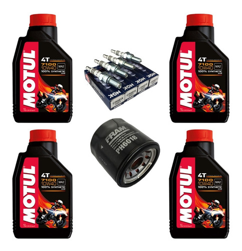 Kit Afinacion 4l Motul 7100 Ngk Fram R1 Gsxr 1000rr R6r 600r