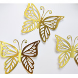 12 Mariposas Decorativas Grandes Metalizadas