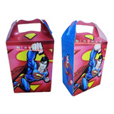 30 Caja Dulcera/lonchera Superman. Fiesta, Dulces, Bolos