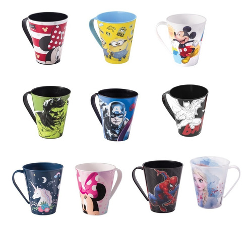 2caneca Copo Disney Marvel 360ml Infantil Criança Licenciada