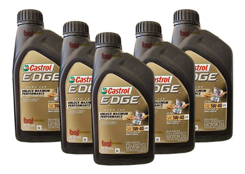 Aceite 5w40 Sintético Castrol Edge (5 Pzas) 