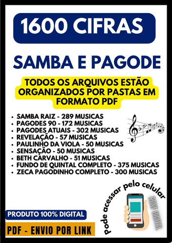 Sambas E Pagodes 1600 Musicas Cifradas Em Pdf - 100% Digital