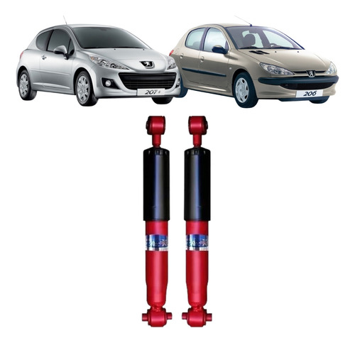 Kit X2 Amortiguadores Traseros Fric Rot Peugeot 206 / 207 