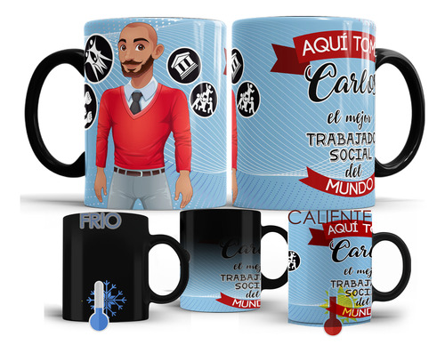 Taza Mágica El Mejor Trabajador Social Personalizada M619