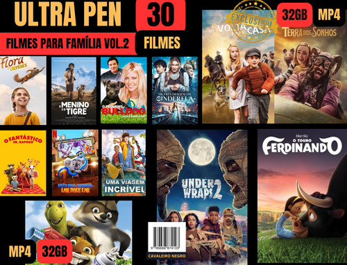 Pen Drives Coletânea 30 Filmes Para Família Dublados Vol. 2