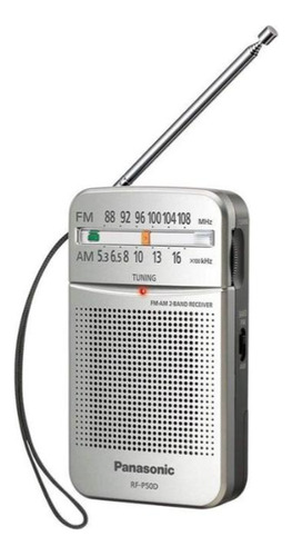 Panasonic Rf-p50d Pocket Am/fm Radio Silver Potatil Plata