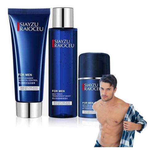 Skincare Para Hombre Hidratación Piel Mate 3 Pasos Nuevo