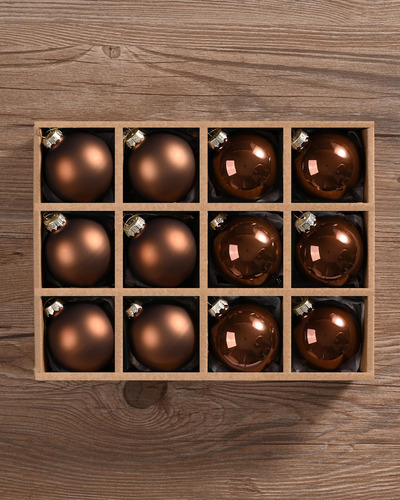 12 Bolas Decorativas De Navidad Dorado