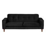 Sofa Salerno 3c Tela  Velvet  Negro