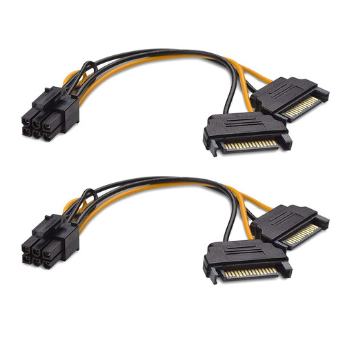 Cable De Alimentacion Hembra 6 Pines A Sata Dual 15 Pines