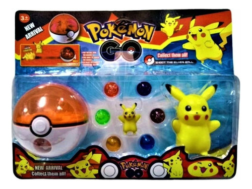 Pikachu Y Pokebola Con Accesorios Pokemon Go Juguete Niños