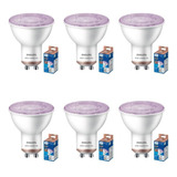 Pack X6 Lampara Led Dicro Gu10 Wifi Color 4.9w Philips Smart