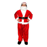 Traje Premium Viejo Pascuero Navideño Para Niño Rojo De Papá Noel 