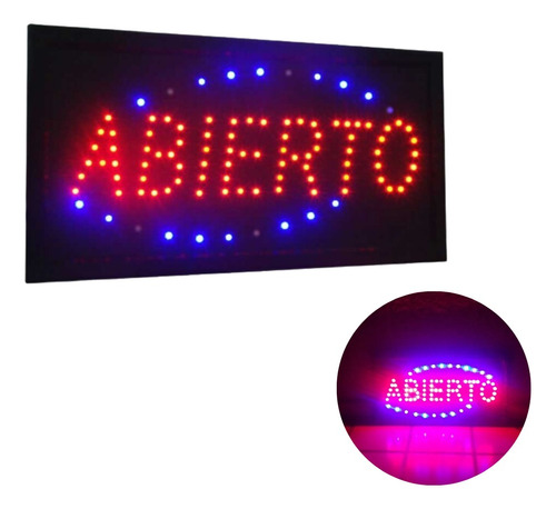 Letrero Led Luminoso Aviso Abierto