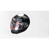 Casco Abatible Doble Mica Iron Racing Xl Negro Brillante