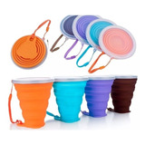 Vaso Plegable De Silicona Con Tapa Portable Reusable 270 Ml